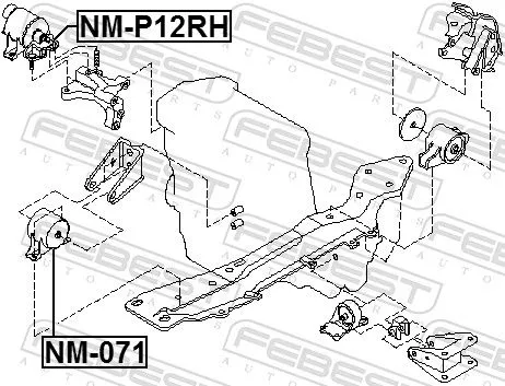 FEBEST Mounting, engine (NM-P12RH)