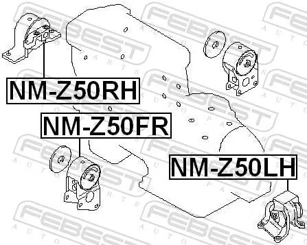 FEBEST Mounting, engine (NM-Z50LH)