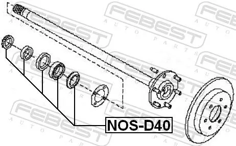 FEBEST Bearing, drive shaft (NOS-D40)