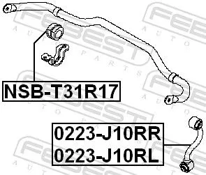 FEBEST Mounting, stabiliser bar (NSB-T31R17)