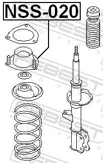 FEBEST Suspension Strut Support Mount (NSS-020)
