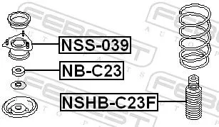 FEBEST Suspension Strut Support Mount (NSS-039)