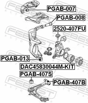 FEBEST Mounting, control/trailing arm (PGAB-013)