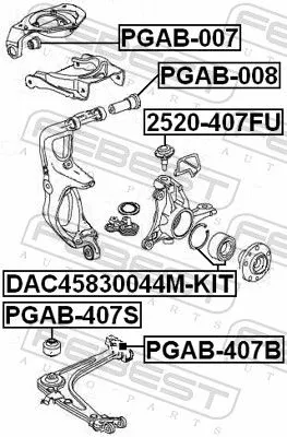 FEBEST Mounting, control/trailing arm (PGAB-407B)