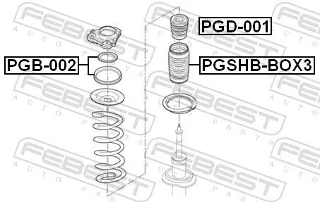 FEBEST Rolling Bearing, suspension strut support mount (PGB-002)
