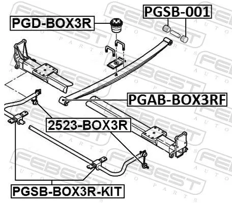 FEBEST Repair Kit, stabiliser bush (PGSB-BOX3R-KIT)