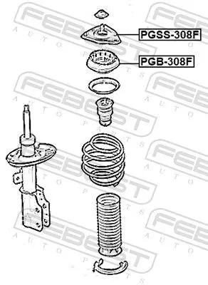 FEBEST Suspension Strut Support Mount (PGSS-308F)