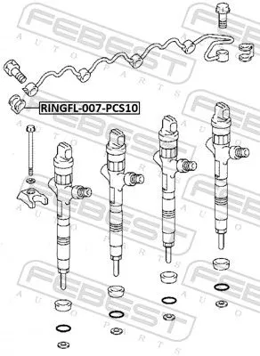 FEBEST Seal Ring, injector (RINGFL-007-PCS10)