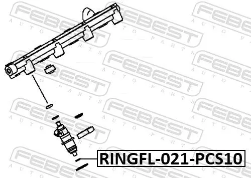 FEBEST Seal Ring, injector (RINGFL-021-PCS10)