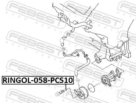 FEBEST Gasket, oil cooler (RINGOL-058-PCS10)