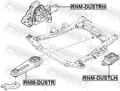 FEBEST Mounting, manual transmission (RNM-DUSTLH)