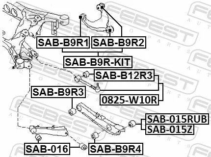 FEBEST Mounting, control/trailing arm (SAB-B9R1)