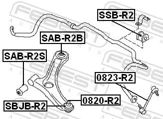 FEBEST Mounting, control/trailing arm (SAB-R2S)