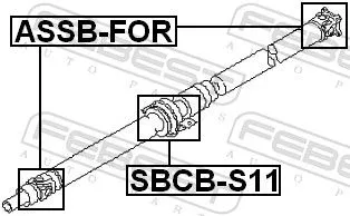 FEBEST Bearing, propshaft centre bearing (SBCB-S11)