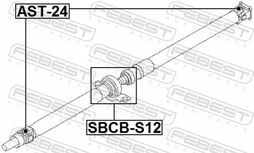 FEBEST Bearing, propshaft centre bearing (SBCB-S12)