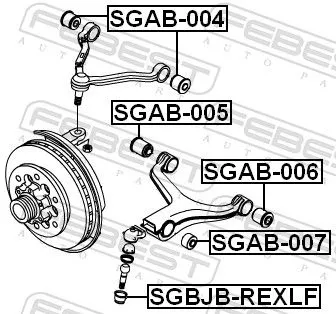 FEBEST Mounting, control/trailing arm (SGAB-004)