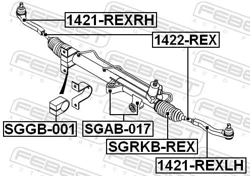 FEBEST Mounting, steering gear (SGGB-001)