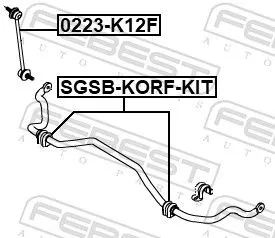 FEBEST Repair Kit, stabiliser bush (SGSB-KORF-KIT)