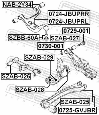 FEBEST Mounting, control/trailing arm (SZAB-028)