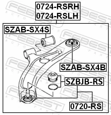 FEBEST Mounting, control/trailing arm (SZAB-SX4S)