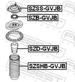 FEBEST Rolling Bearing, suspension strut support mount (SZB-GVJB)