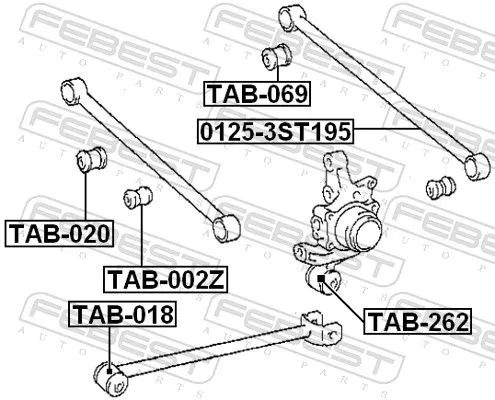 FEBEST Mounting, control/trailing arm (TAB-002Z)