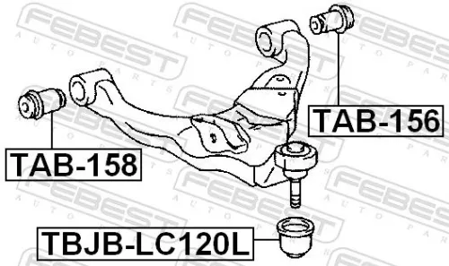 FEBEST Mounting, control/trailing arm (TAB-156)