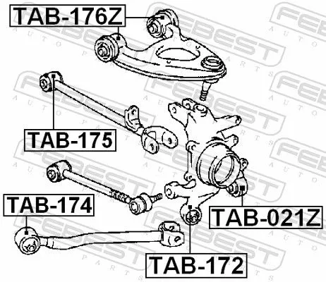 FEBEST Mounting, control/trailing arm (TAB-176Z)