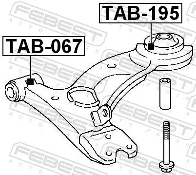 FEBEST Mounting, control/trailing arm (TAB-195)