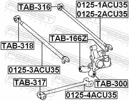 FEBEST Mounting, control/trailing arm (TAB-300)