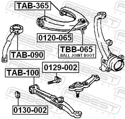FEBEST Mounting, control/trailing arm (TAB-365)