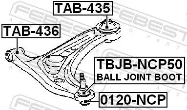 FEBEST Mounting, control/trailing arm (TAB-436)