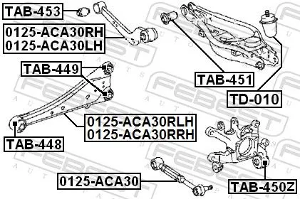 FEBEST Mounting, control/trailing arm (TAB-453)