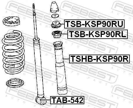 FEBEST Bush, shock absorber (TAB-542)