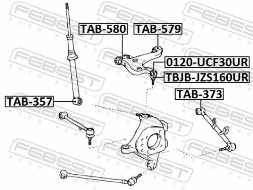 FEBEST Mounting, control/trailing arm (TAB-580)