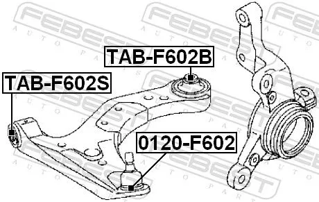FEBEST Mounting, control/trailing arm (TAB-F602S)