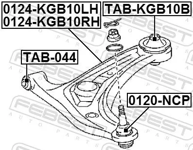 FEBEST Mounting, control/trailing arm (TAB-KGB10B)