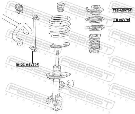 FEBEST Rolling Bearing, suspension strut support mount (TB-ASV70)
