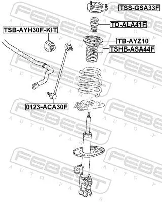 FEBEST Rolling Bearing, suspension strut support mount (TB-AYZ10)