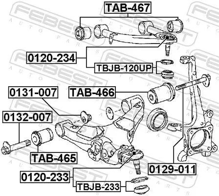 FEBEST Repair kit, supporting/ball joint (TBJB-233)