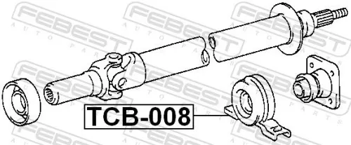 FEBEST Bearing, propshaft centre bearing (TCB-008)