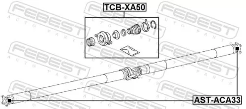 FEBEST Bearing, propshaft centre bearing (TCB-XA50)