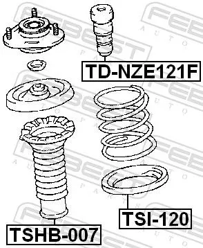 FEBEST Rubber Buffer, suspension (TD-NZE121F)