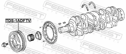 FEBEST Belt Pulley, crankshaft (TDS-1ADFTV)