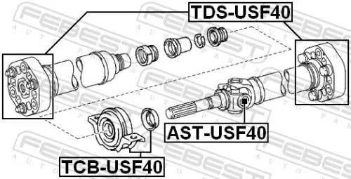 FEBEST Joint, propshaft (TDS-USF40)