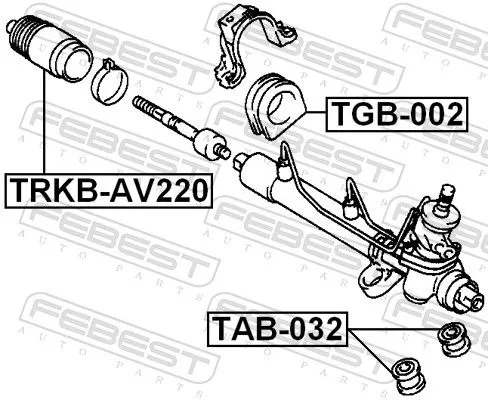 FEBEST Mounting, steering gear (TGB-002)