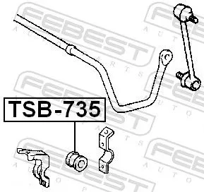 FEBEST Mounting, stabiliser bar (TSB-735)