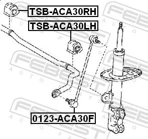 FEBEST Mounting, stabiliser bar (TSB-ACA30LH)