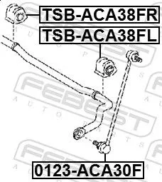 FEBEST Mounting, stabiliser bar (TSB-ACA38FL)