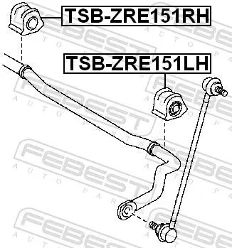 FEBEST Mounting, stabiliser bar (TSB-ZRE151LH)